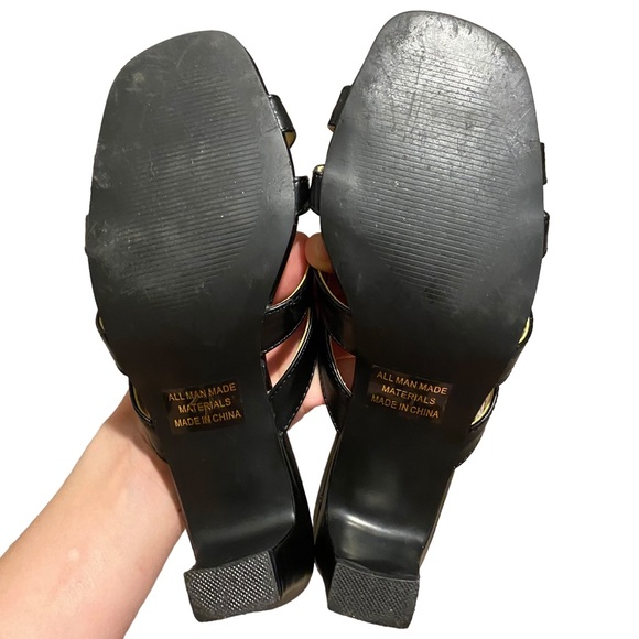 BEVERLY HILLS POLO CLUB | BLACK SLIDE HEELS SZ - Picture 8 of 9